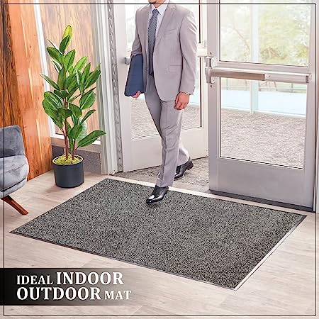 Wash & Clean Door Mat - Grey